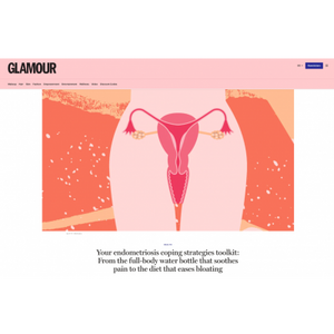 YUYU Bottle featured in Glamour: Your endometriosis coping strategies toolkit: From the full-body water bottle that soothes pain to the diet that eases bloating